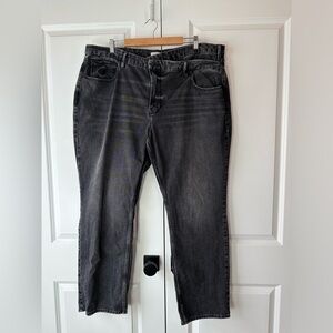 Good American Jeans Plus Size 90s Straight Crossover High Waist Black (Size 20)